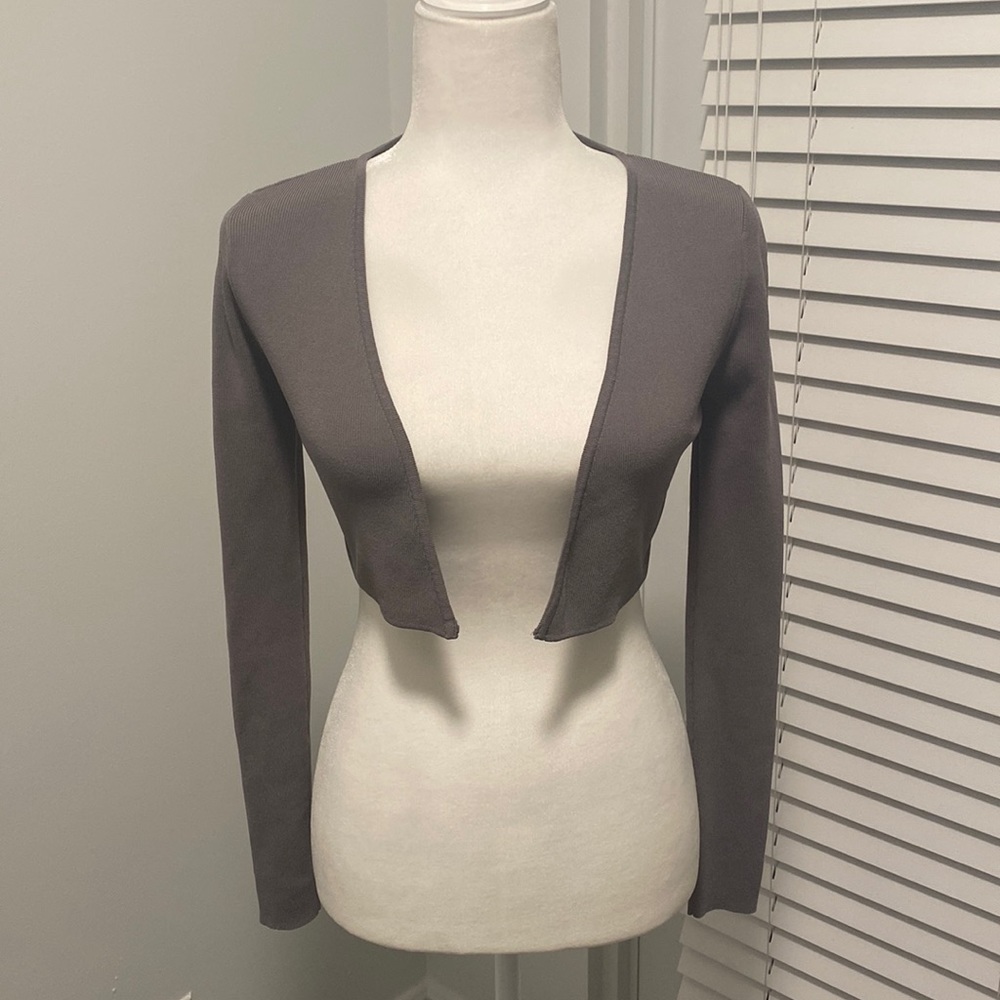 Zara | Grey Knit Cropped Cardigan